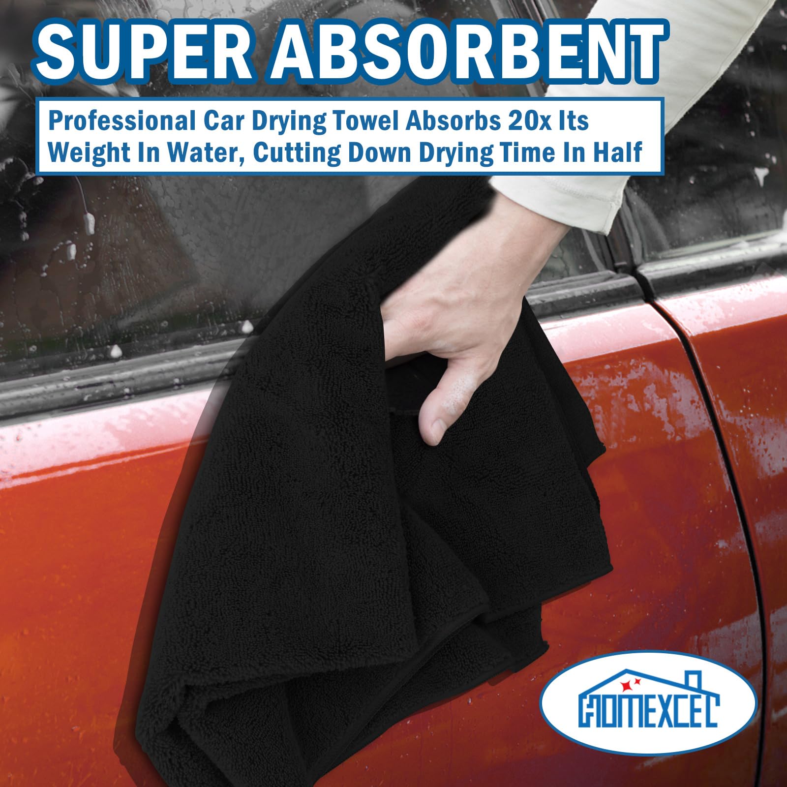 Professional Large Microfiber Car Drying Towels 2 Pack (2 Count)