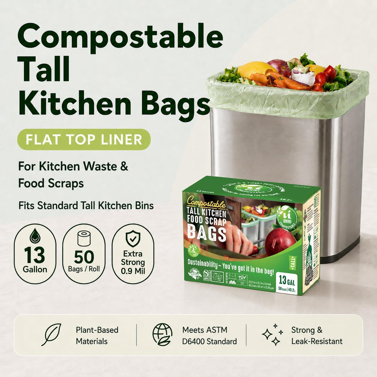 13 Gallon Compostable Bags (200 Count)