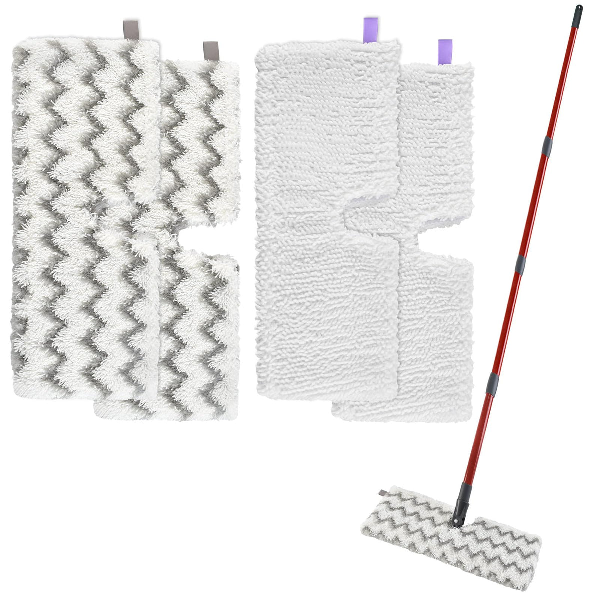 Mops for Floor Cleaning with 58" Long Handle and 4 Microfiber Mop Pads - ModHome Supplies