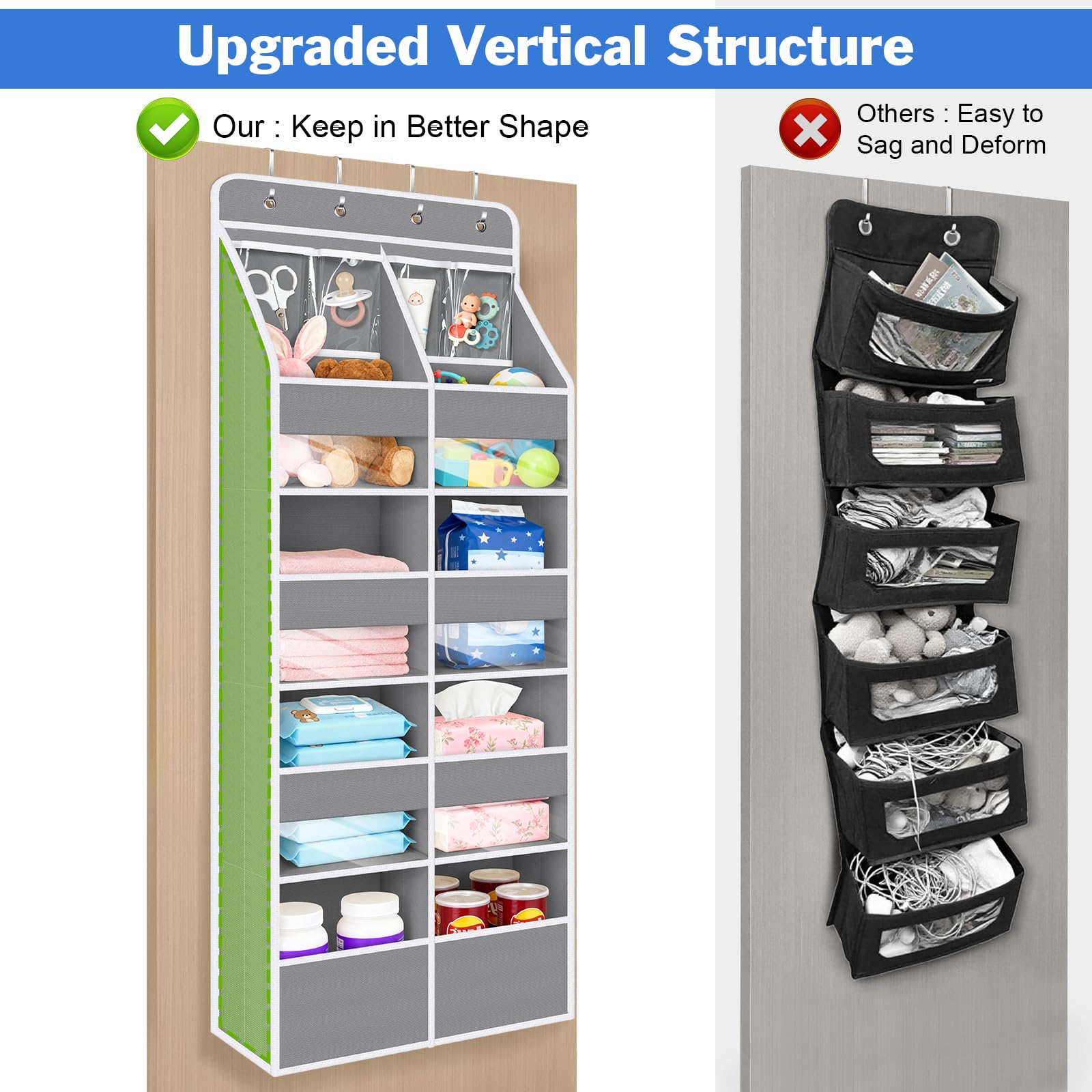 Upgraded Over the Door Organizer for Baby Nursery