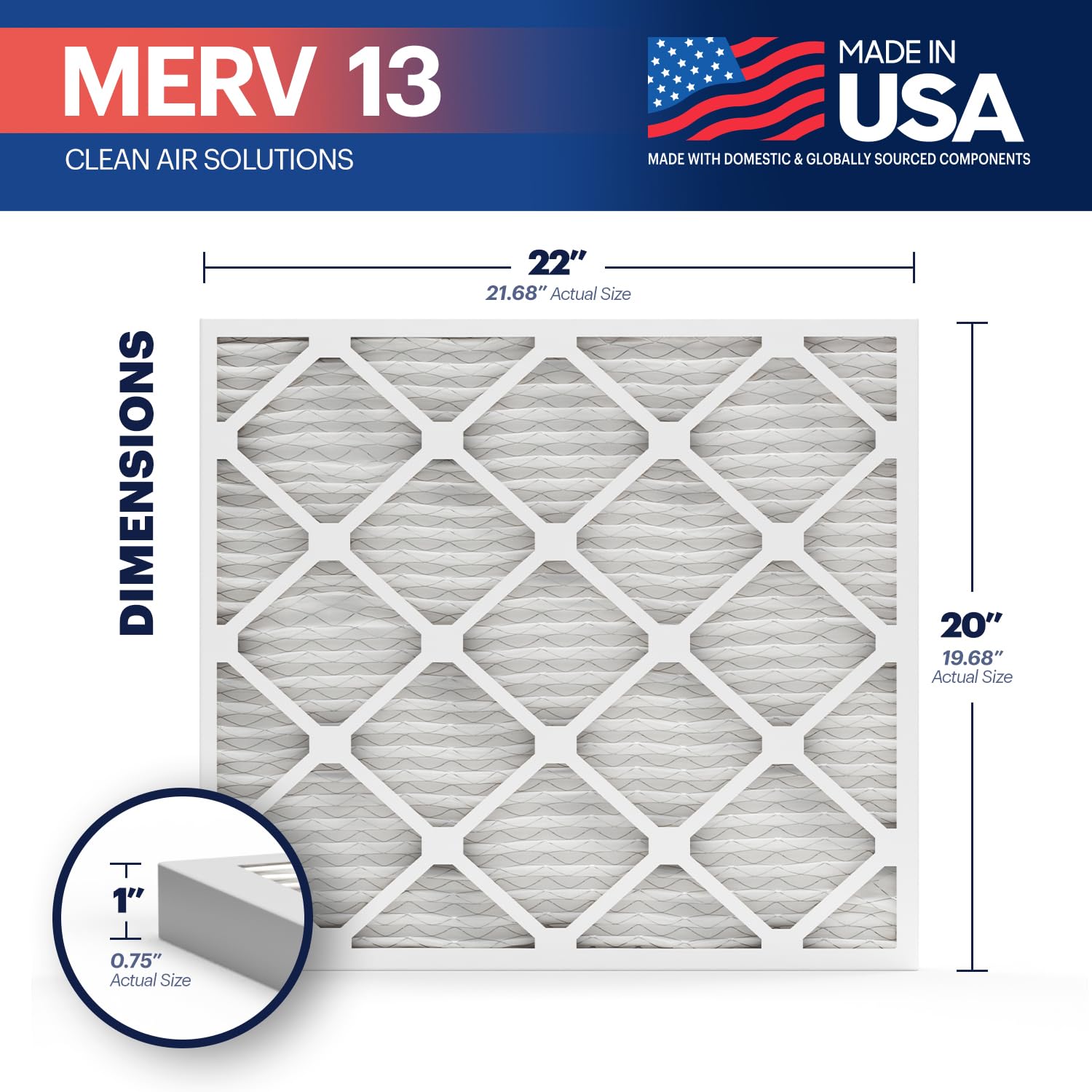 TruFilter 20x22x1 Air Filter MERV 13 (6 Count)
