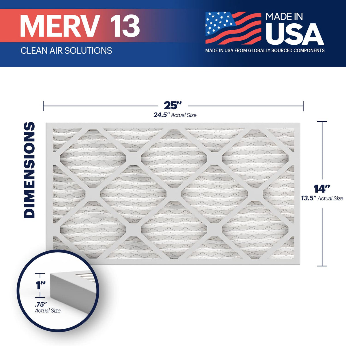 TruFilter 16x25x1 MERV 13 (2 Count)