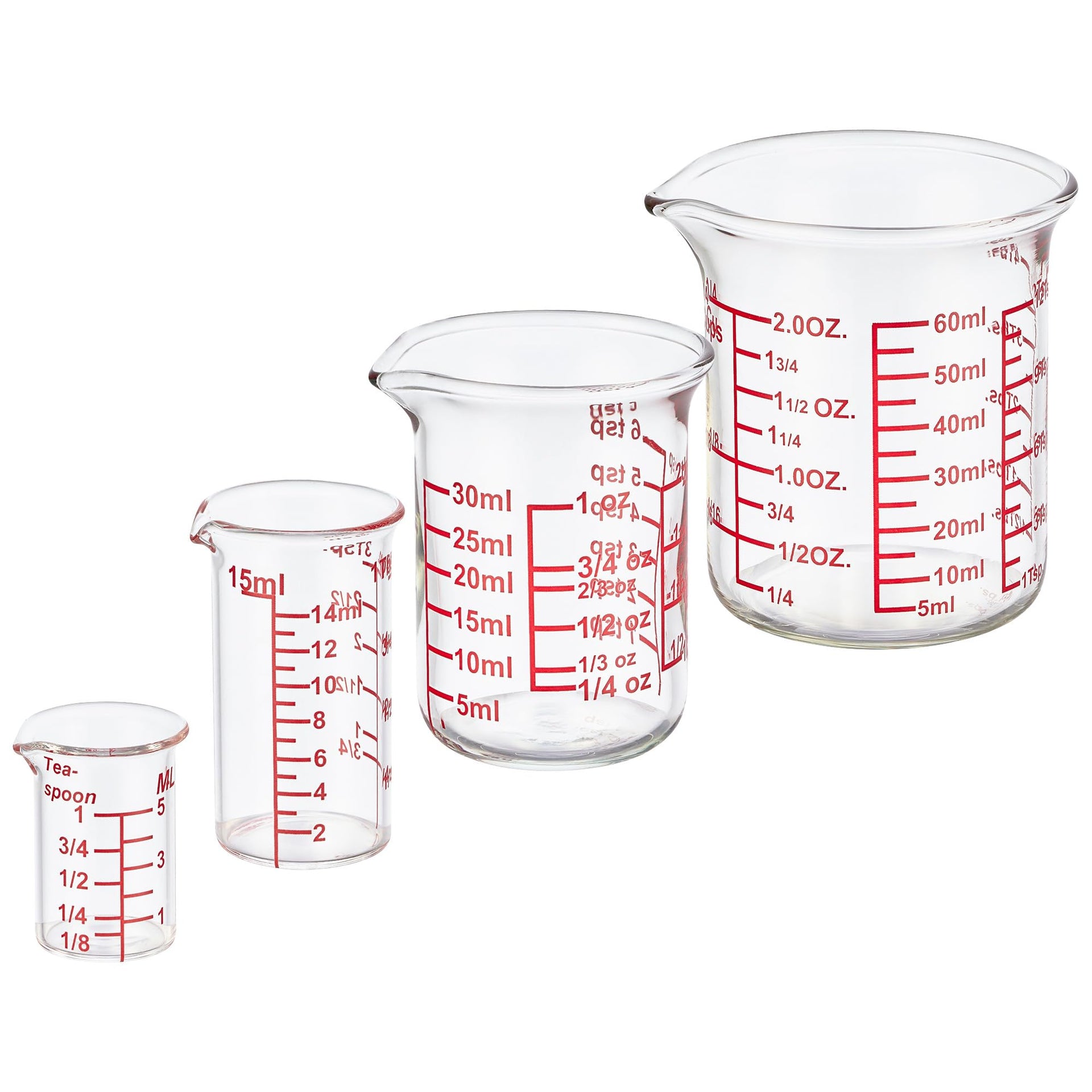 Ackers 4 Piece Glass Measuring Cup Set