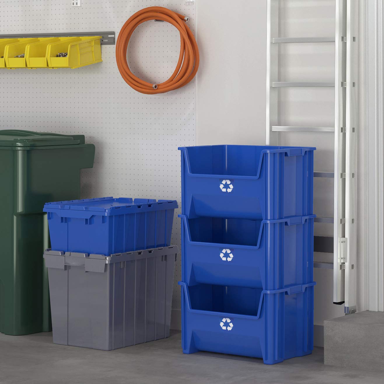 Commercial Industrial Heavy Duty Stackable Open (3 Count)