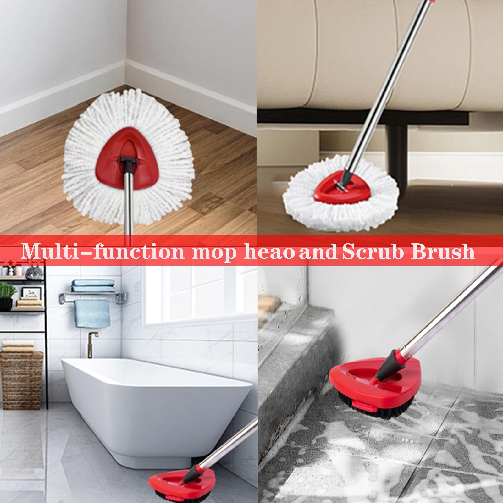 Spin Mop Replacement Head Mop Replace Head Compatible with O Cedar EasyWring Spin Mop