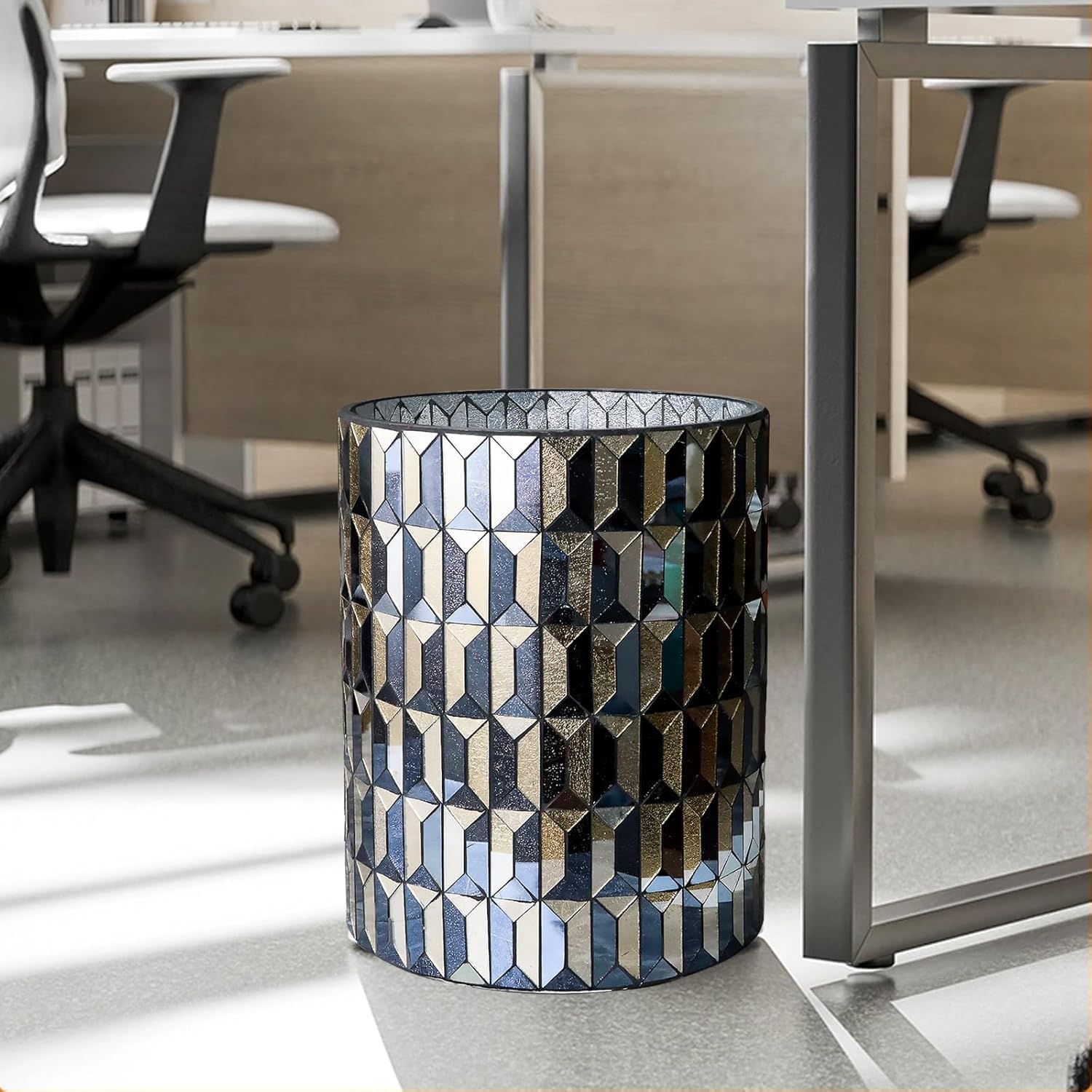 Black Gold Bathroom Trash Can