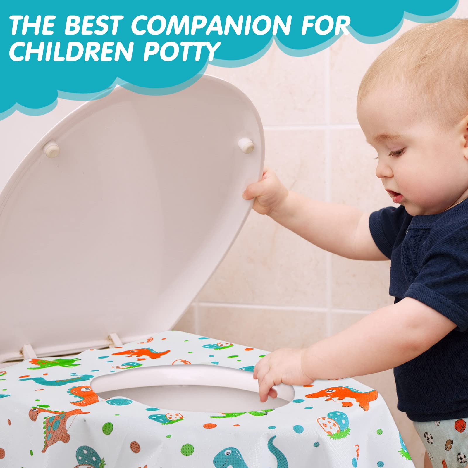 50 Packs Disposable Toilet Seat Covers Extra Large Individually Wrapped for Kids and Adults (50 Count)