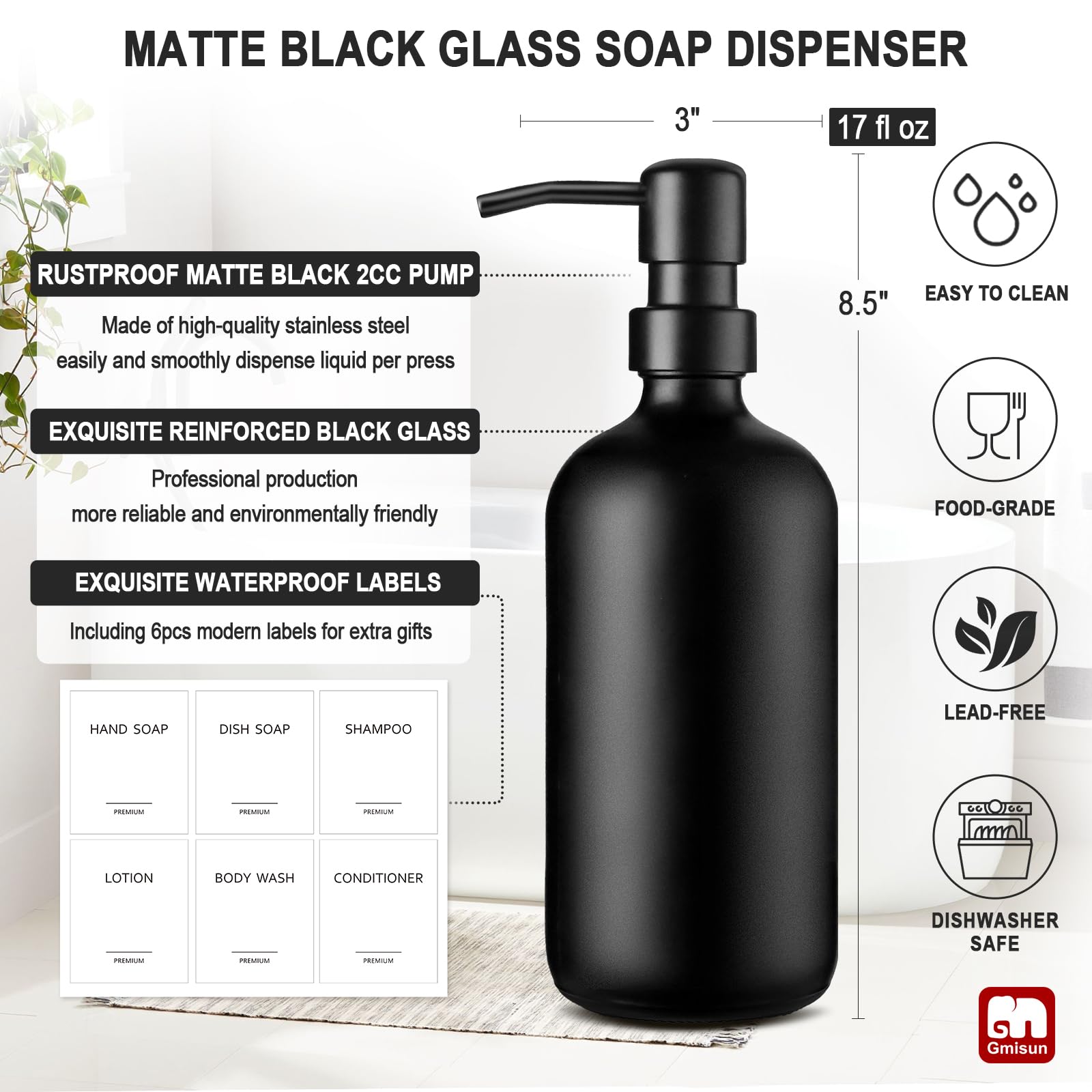Black Soap Dispenser (2 Count)