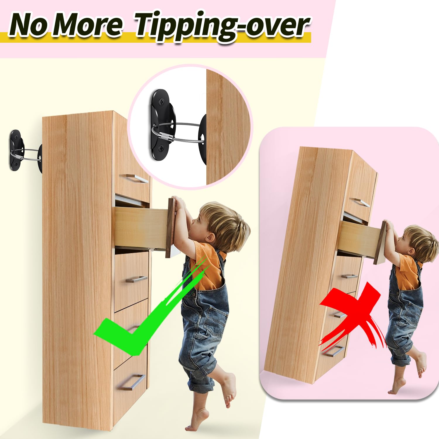 Anti Tip Furniture Anchors (6 Count)