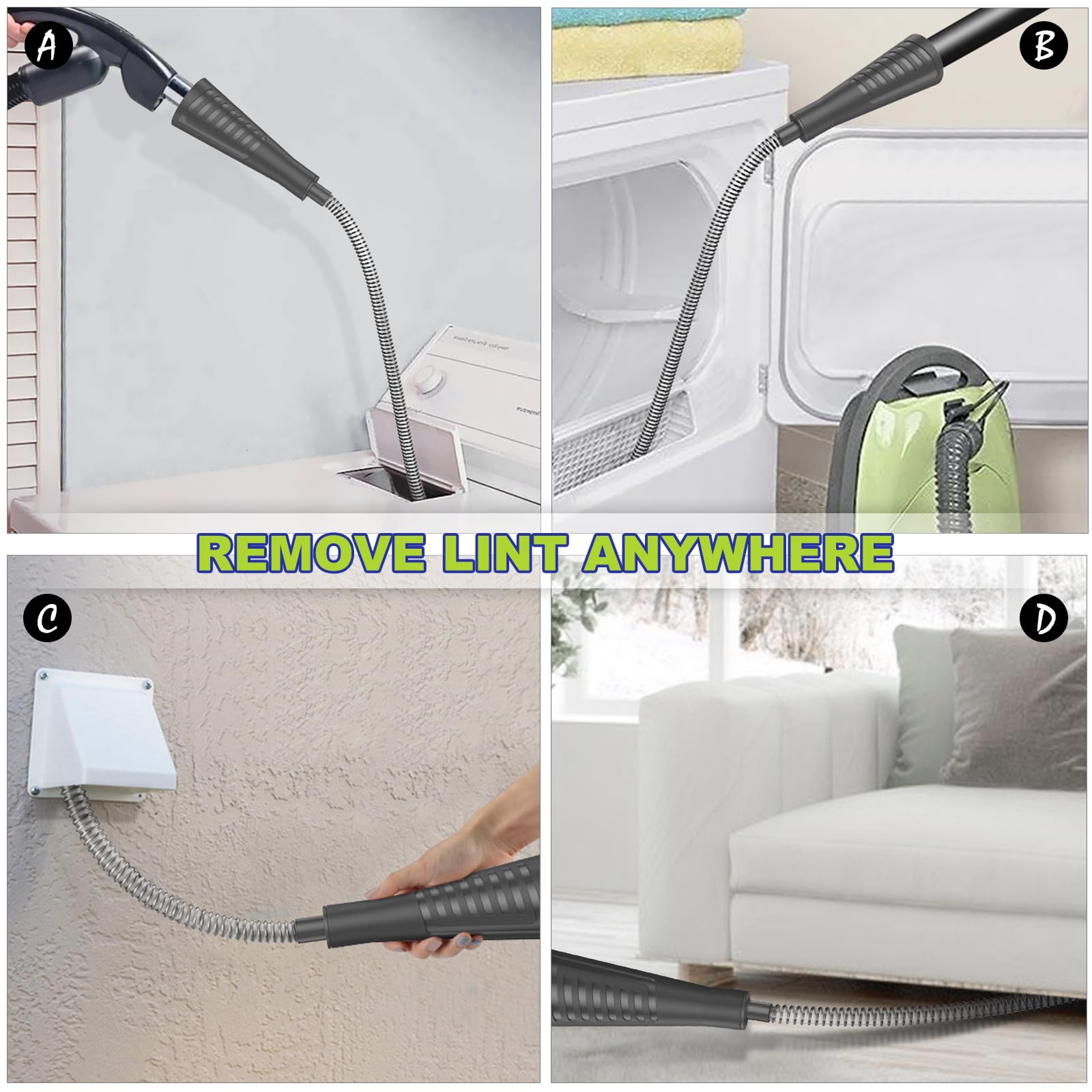 2Pcs Dryer Vent Cleaner Kit