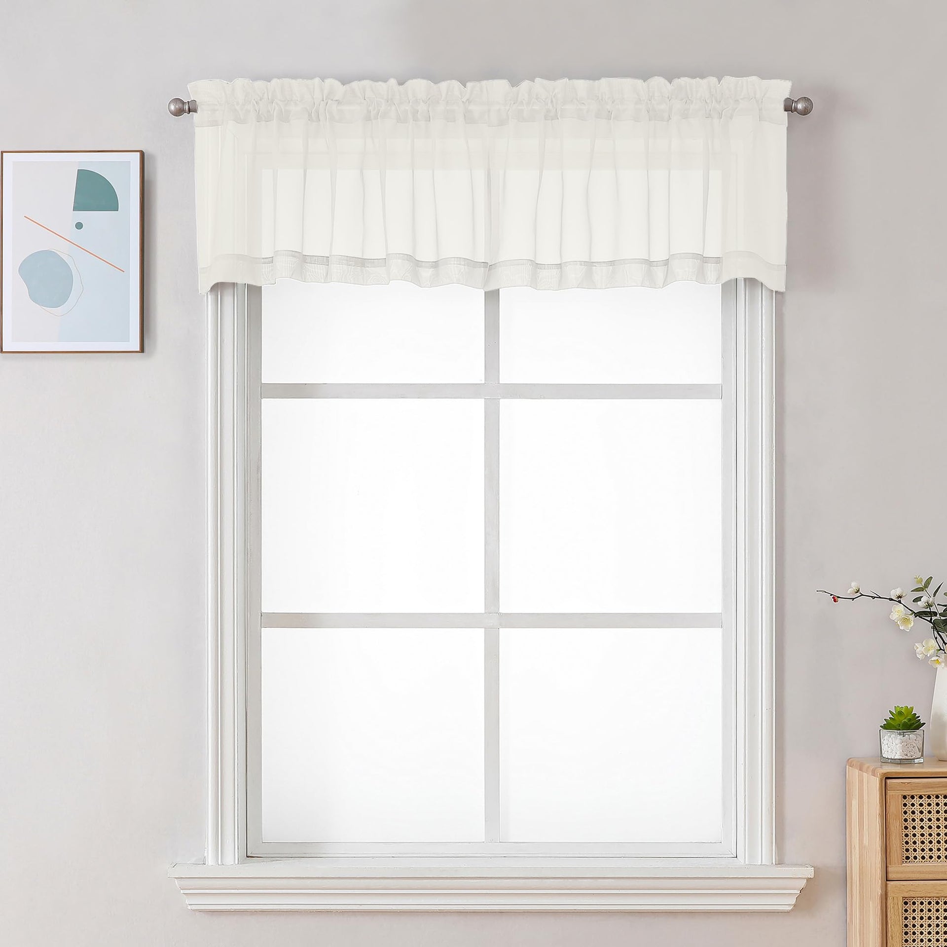 Ivory Sheer Valance for Windows (2 Count)