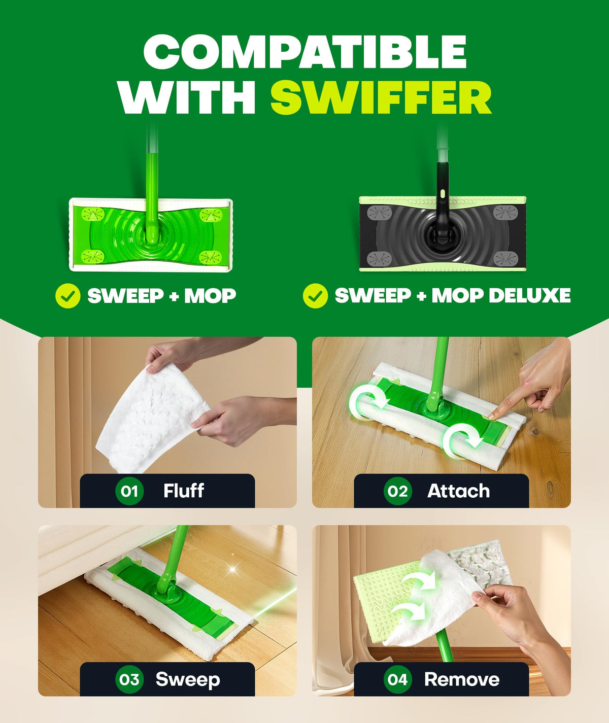 20 Count Dry Sweeping Cloth Refills for Swiffer Sweeper Pet