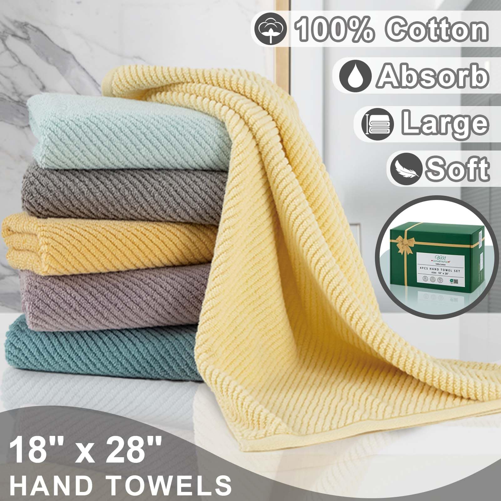 White Hand Towels 4PC (4 Count)