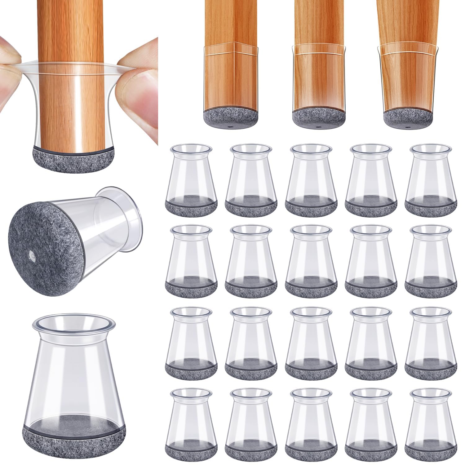 Chair Leg Floor Protectors for Hardwood Floors Anti (20 Count)