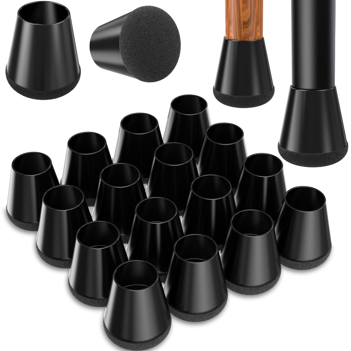 Chair Leg Floor Protectors for Hardwood Floors Extra Small 16pcs (16 Count)