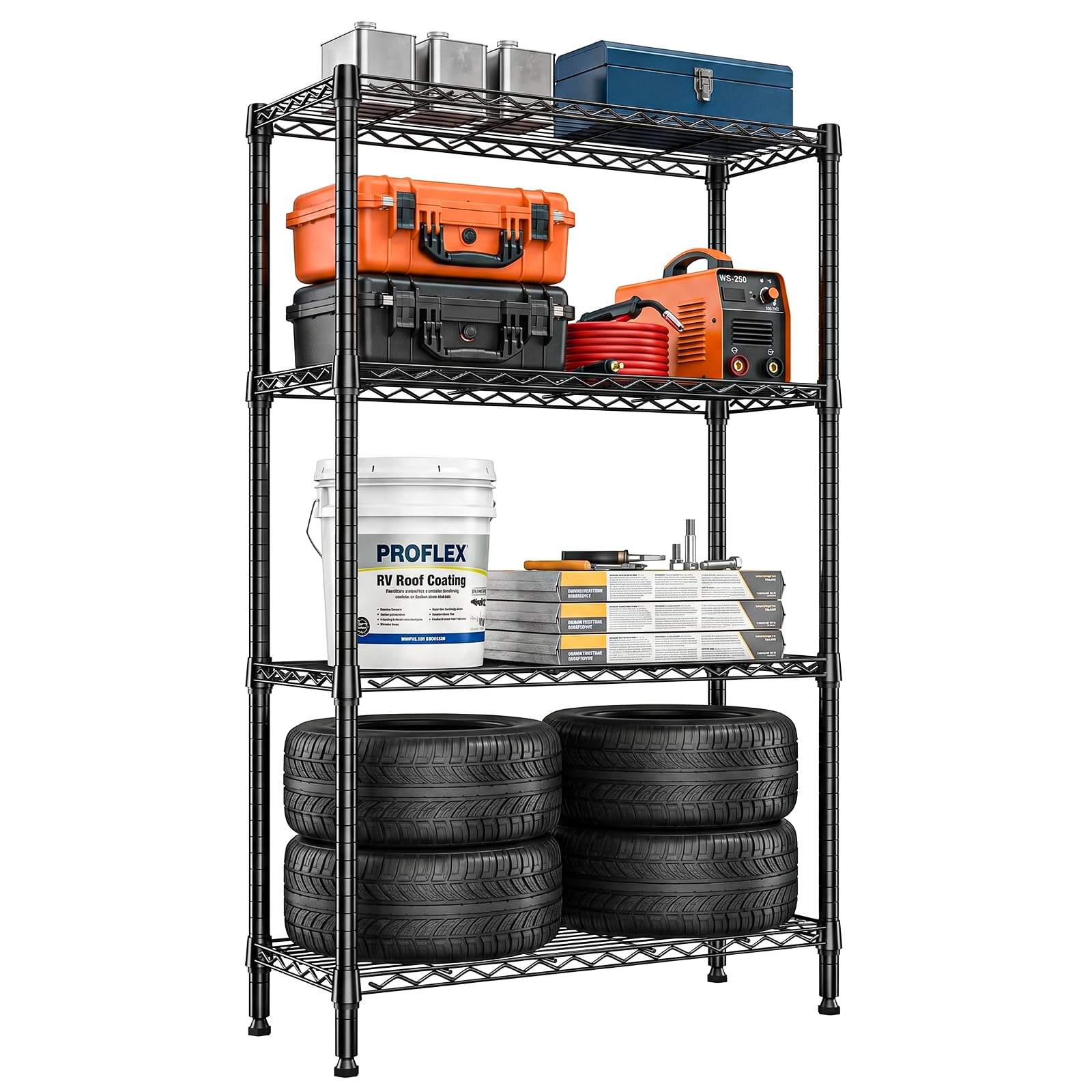 4 Tier Shelf Unit Organizer