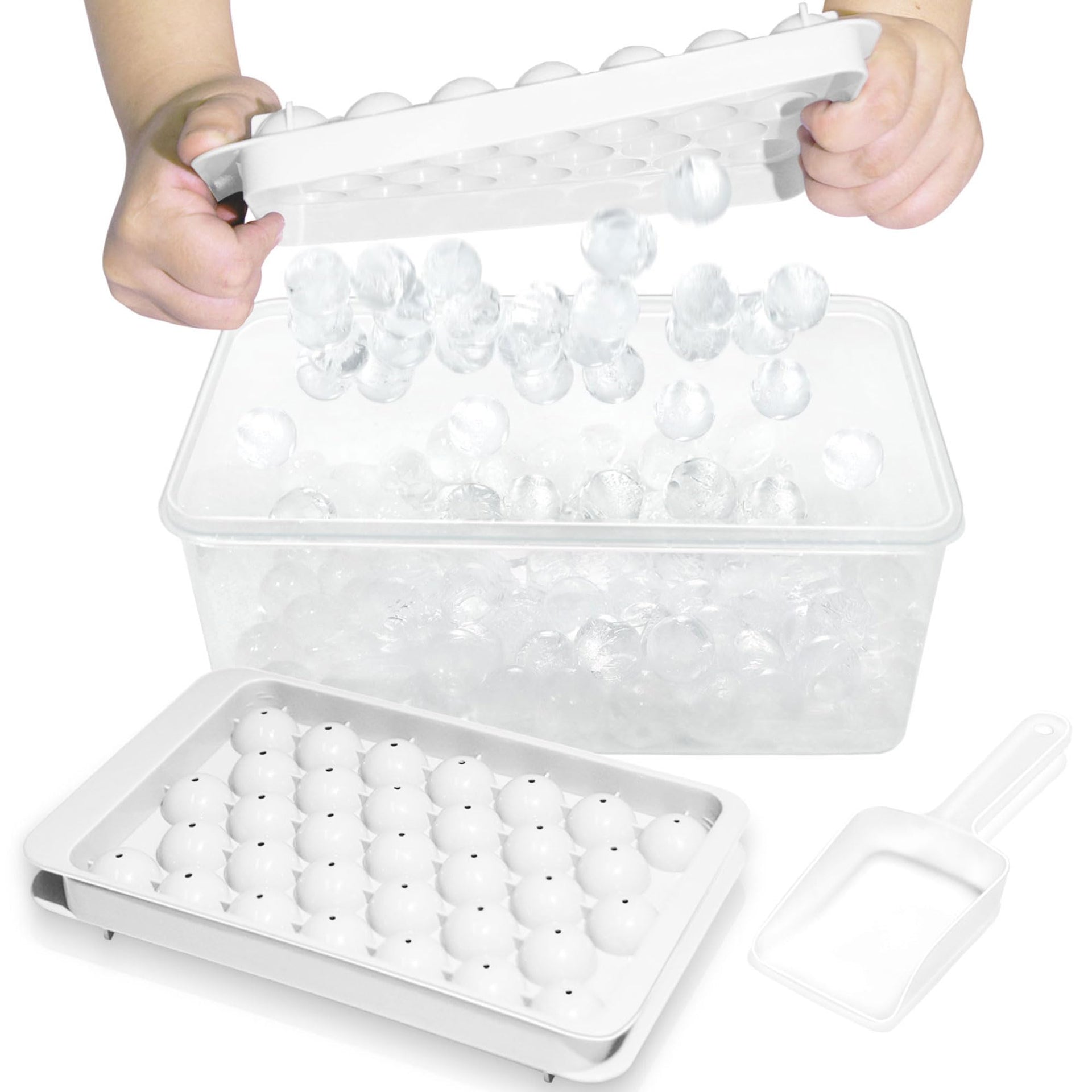 Ice Cube Tray with Lid and Bin