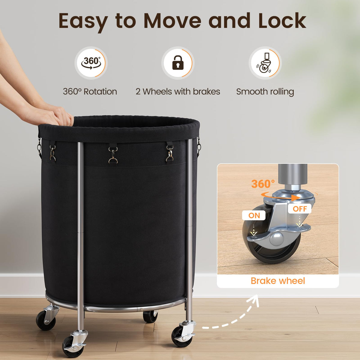 Laundry Basket with Wheels