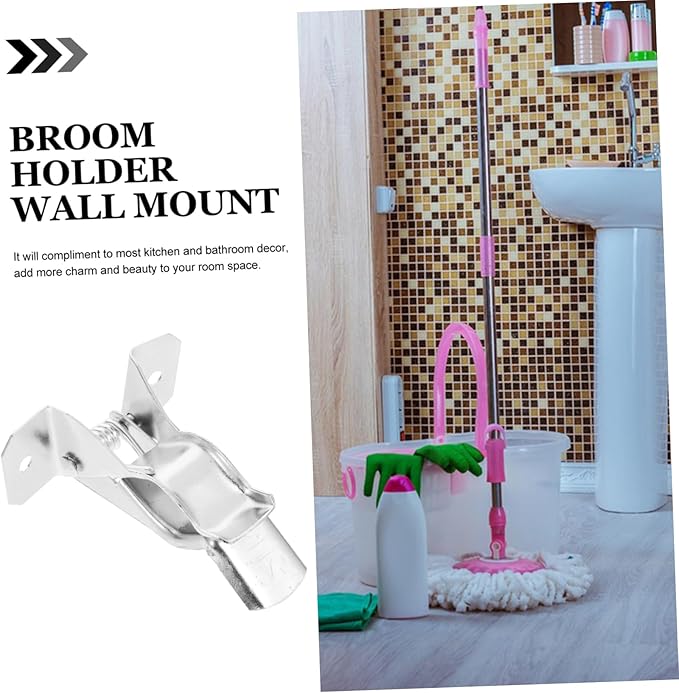 10pcs Modern Design Broom Mop Holder Wall Mounted Iron Broom Gripper for Heavy Duty Cleaning Supplies Organization