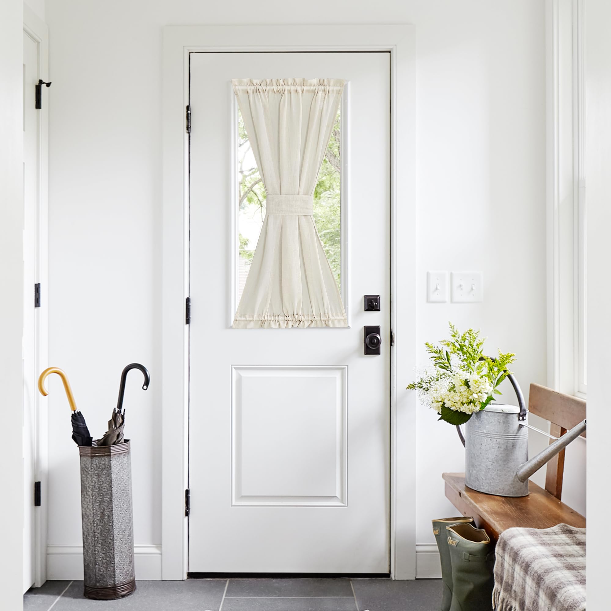 Side Light Door Curtains 40 inch Length for Front Kitchen Window