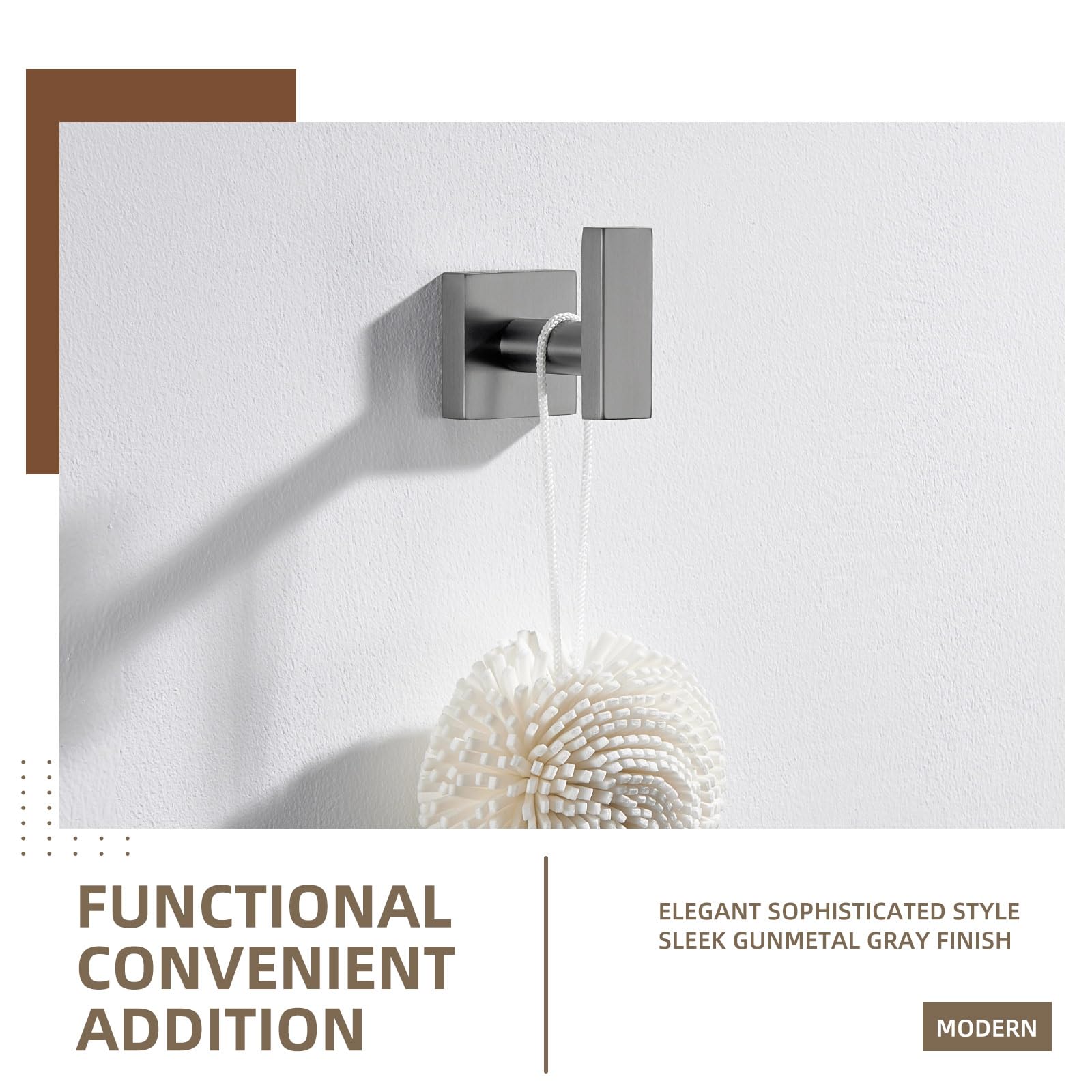 Gunmetal Gray Bathroom Towel Hook
