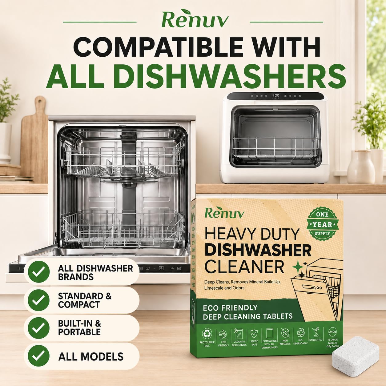 Heavy Duty Dishwasher Cleaner & Deodorizer (12 Count)