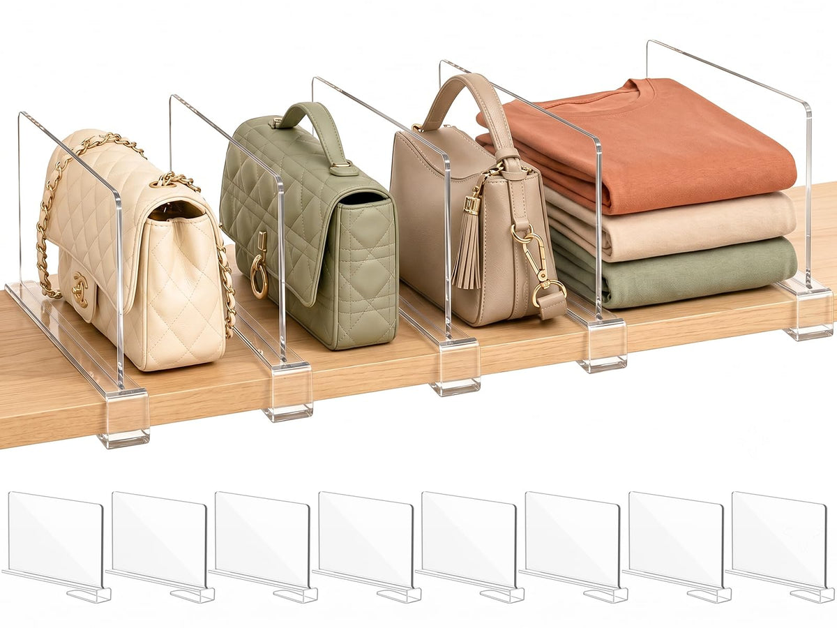 Small Shelf Dividers Purse Organizer (8 Count)
