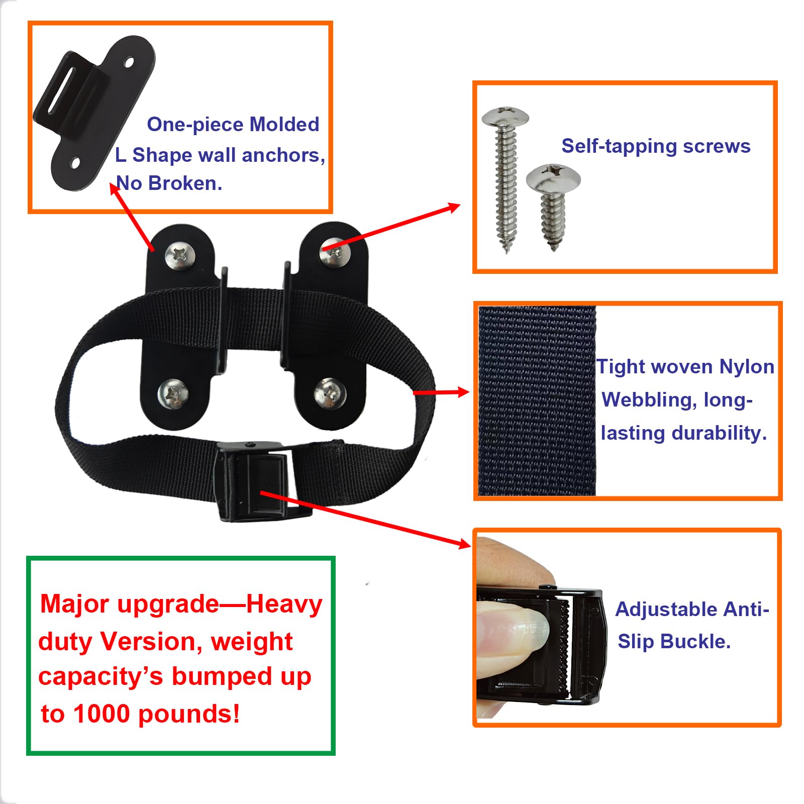 1000LBS Furniture Anchors Anti Tip Straps (2 Count)
