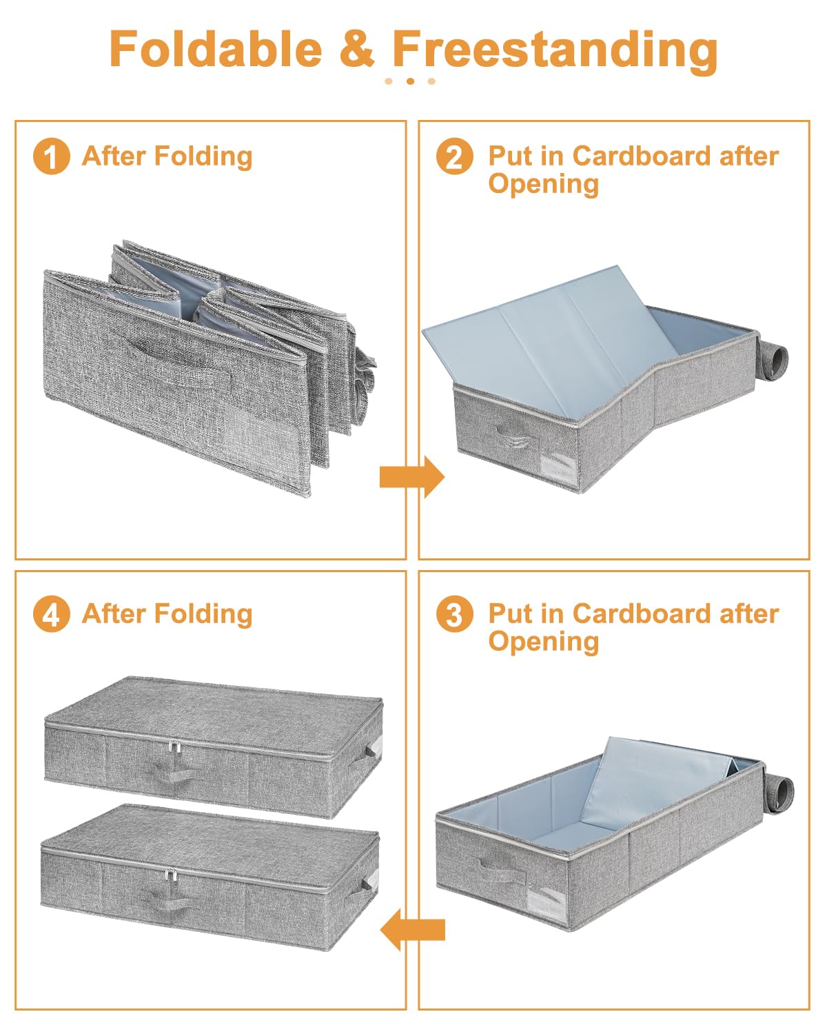 6.7 in High Under Bed Storage Container with Zipper Lid (3 Count)