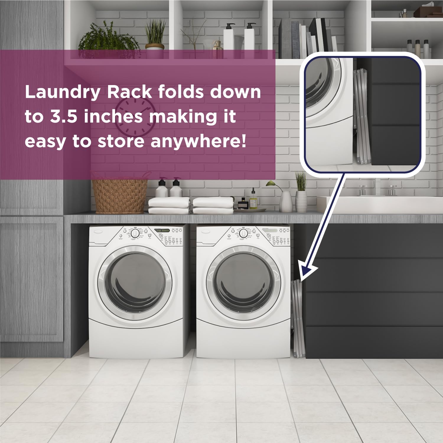 3 Tier Expandable Collapsing Foldable Laundry Rack for Air Drying Clothing