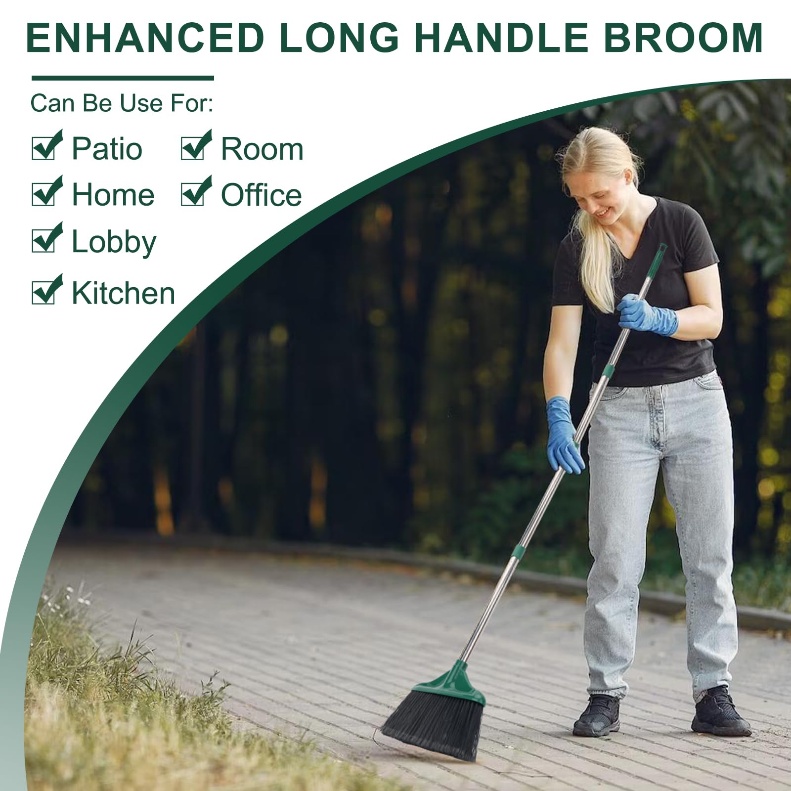 4 PCS Heavy Duty Broom Outdoor (4 Count)