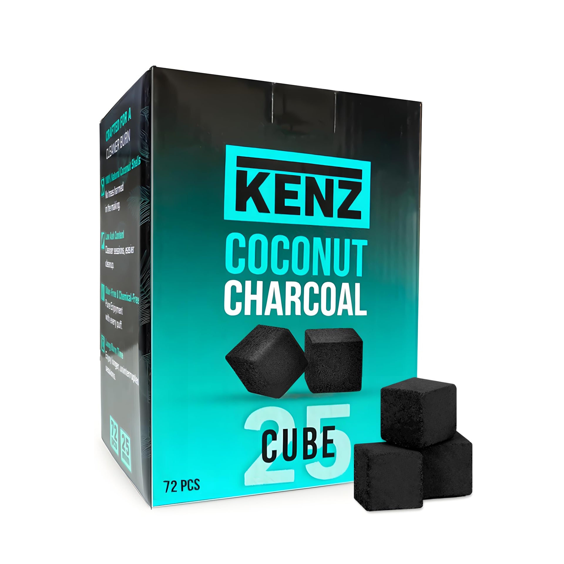 Coconut Charcoal Cubes 25 mm (72 Count)