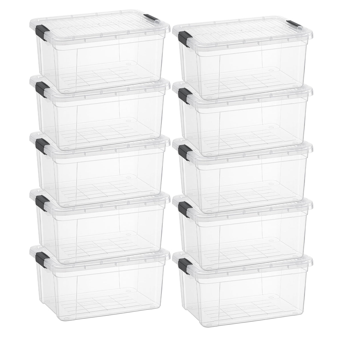 11 Quart Clear Plastic Storage Boxes with Lids (10 Count)