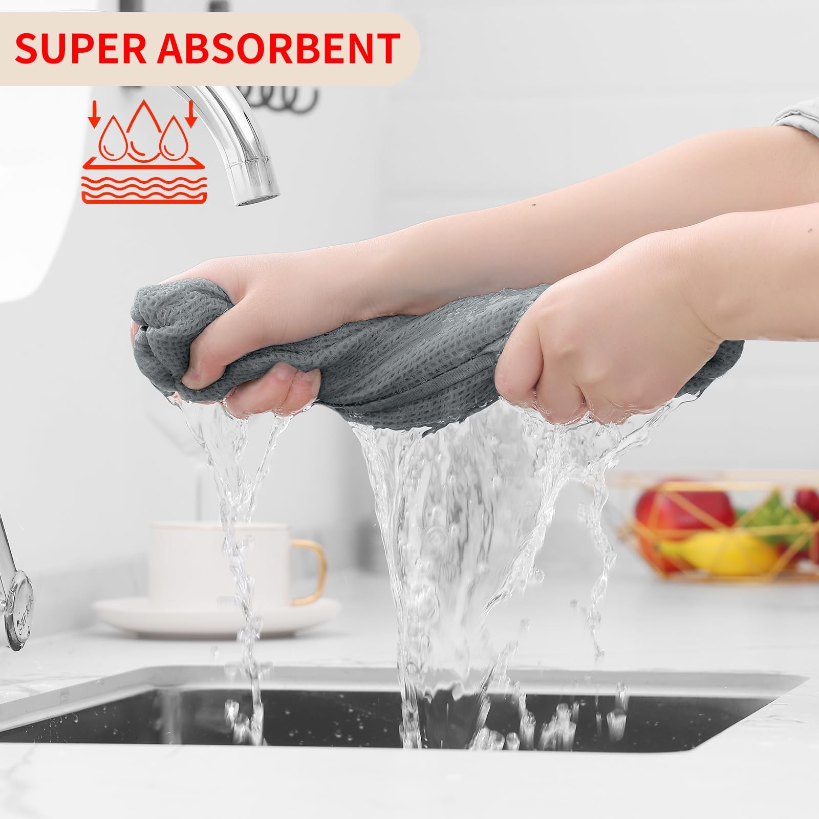 100% Cotton Waffle Weave Kitchen Dish Towels 18 (18 Count)