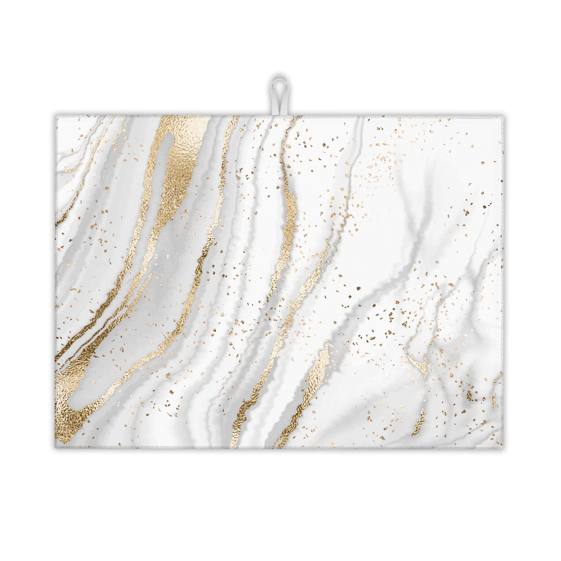 White Gold Marble Dish Drying Mats 18x24 Inch