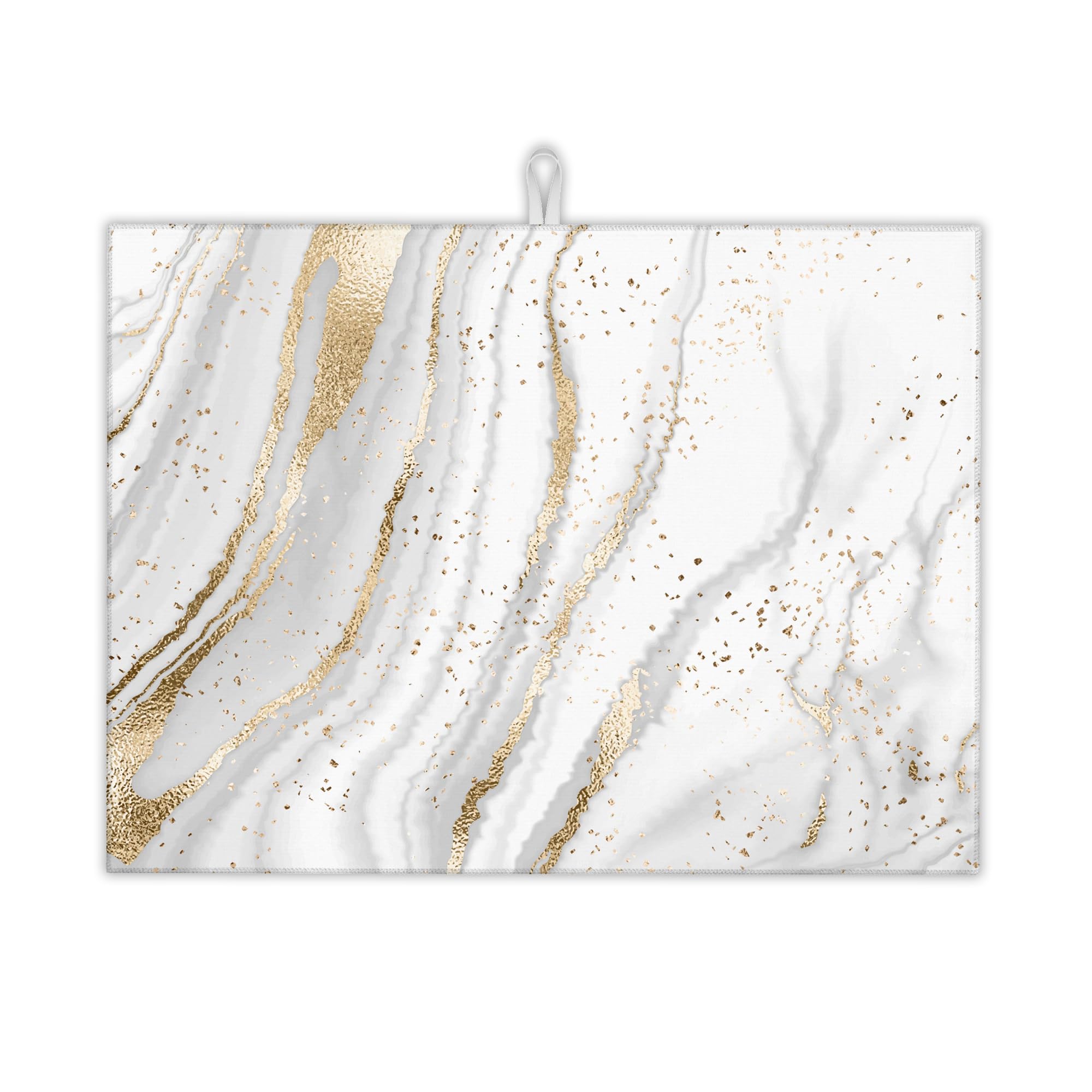 White Gold Marble Dish Drying Mats 18x24 Inch