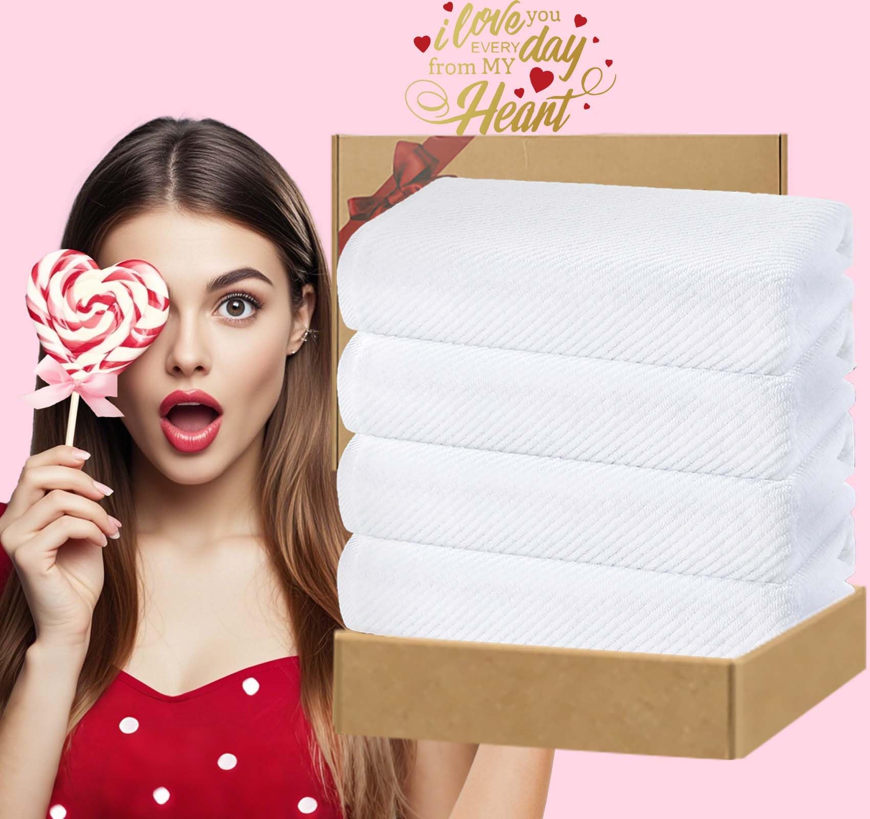 White Bath Towels 4PC (4 Count)