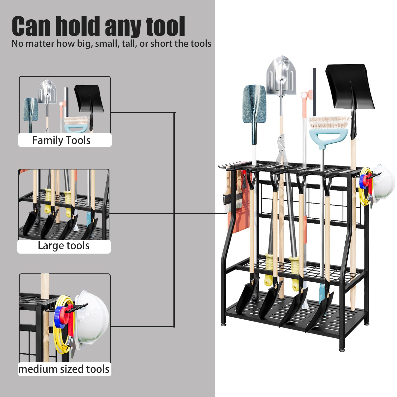Garden Tool Organizer Yard Tool Tower Rack Shed Organization