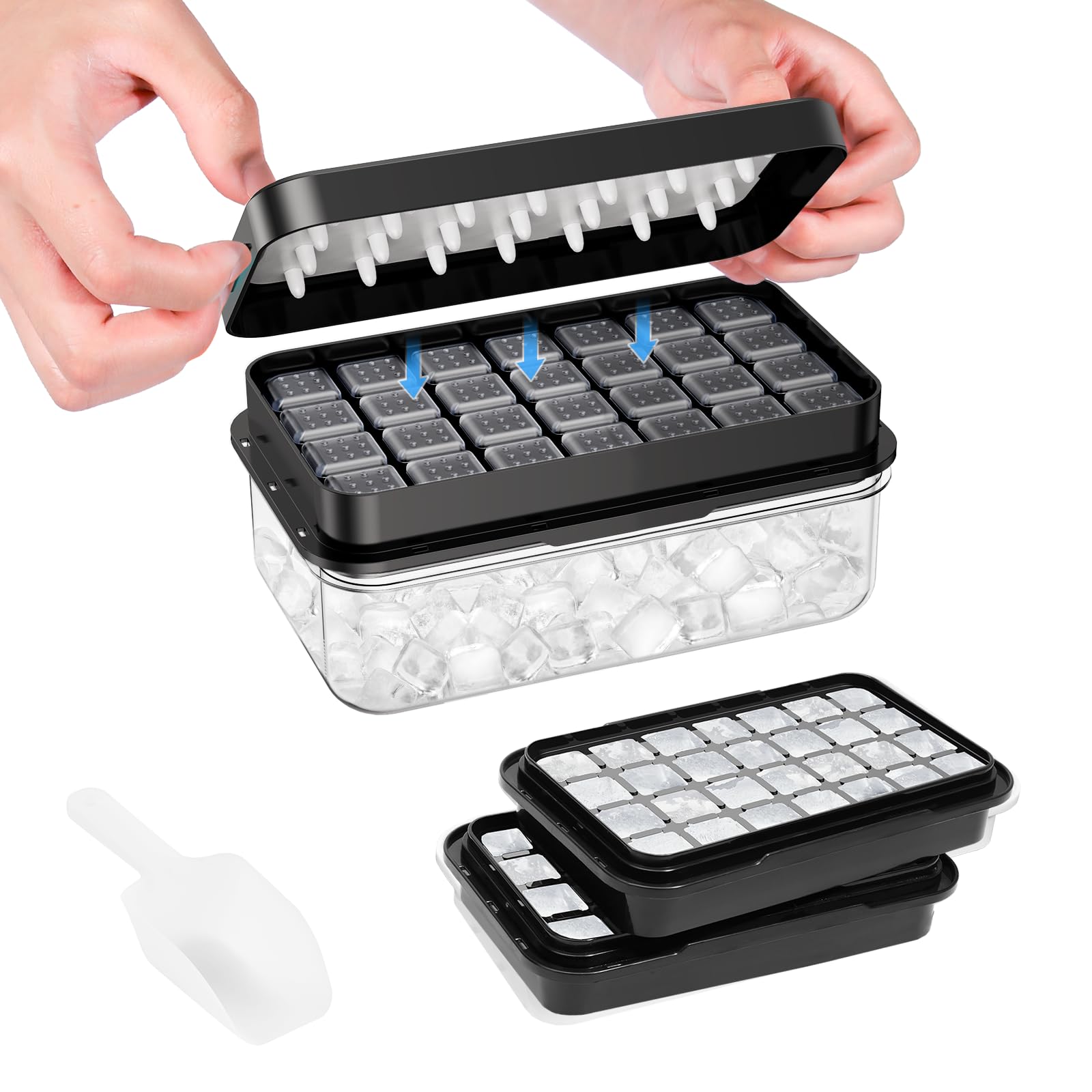 Ice Cube Tray with Lid and Bin