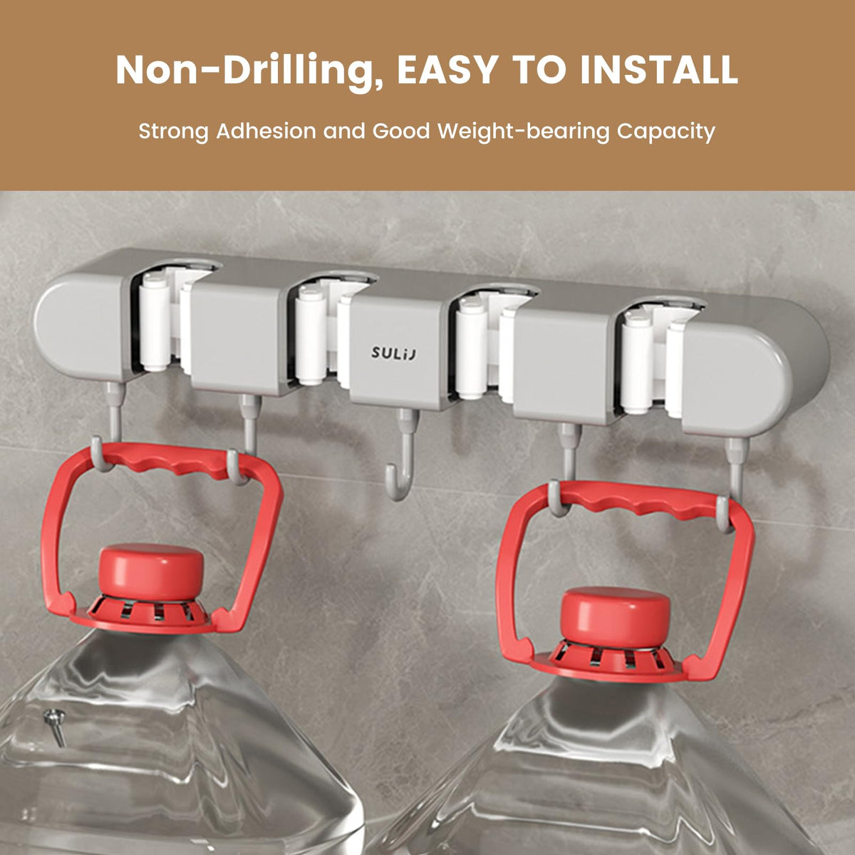 2Pcs Broom Holder Wall Mount