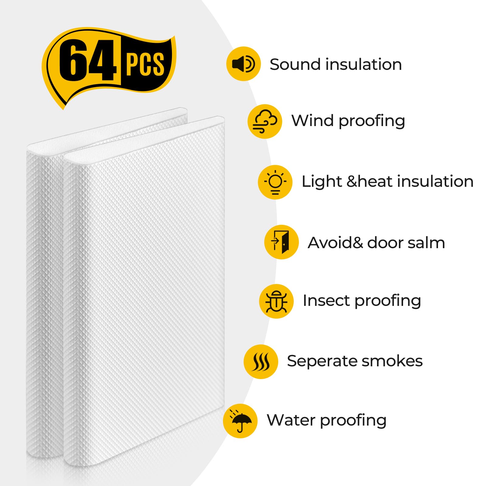 64 Pieces Door Corner Seal Pads Adhesive Weatherstripping (64 Count)