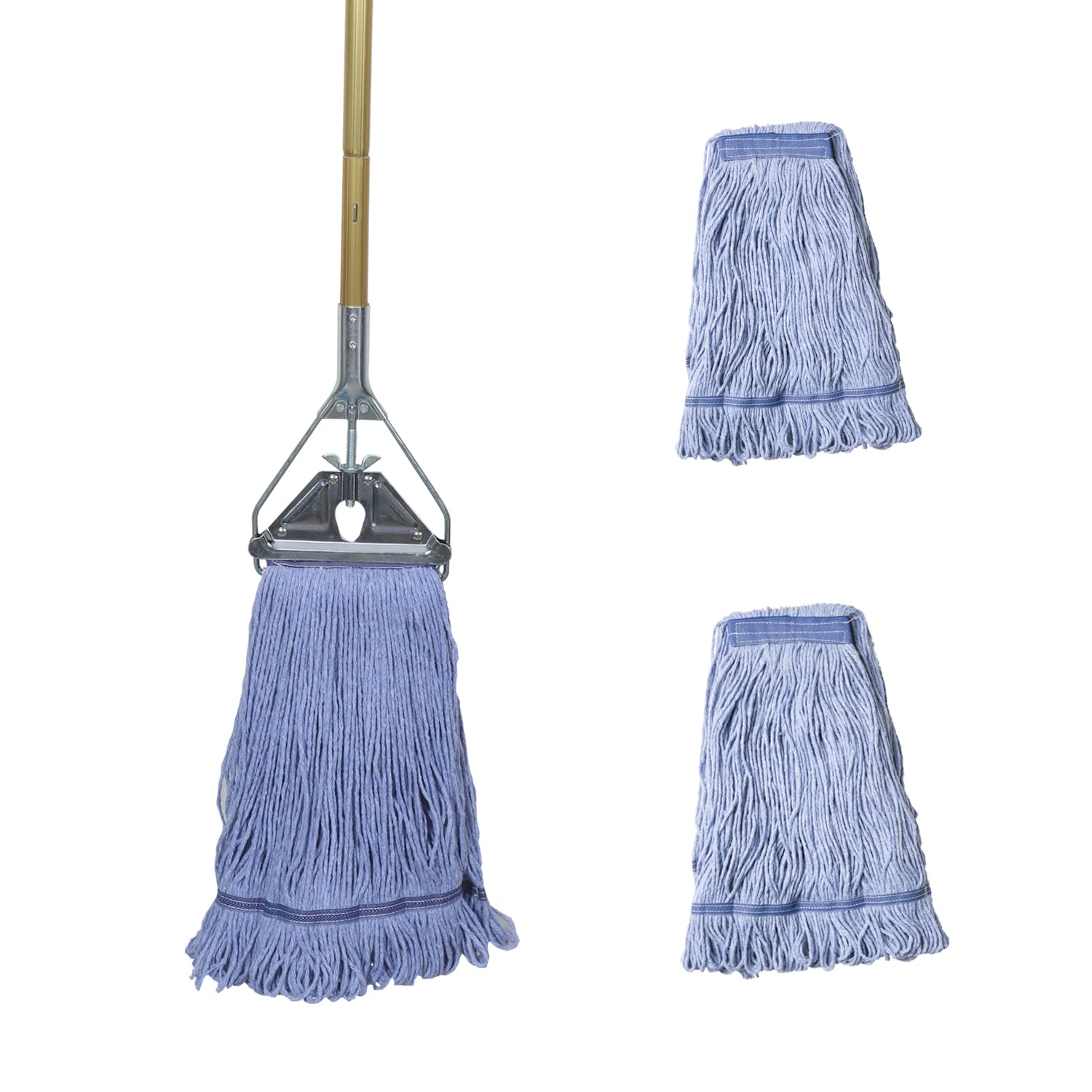 Heavy Duty Commercial Industrial Mop with 2 Large Head Replacement