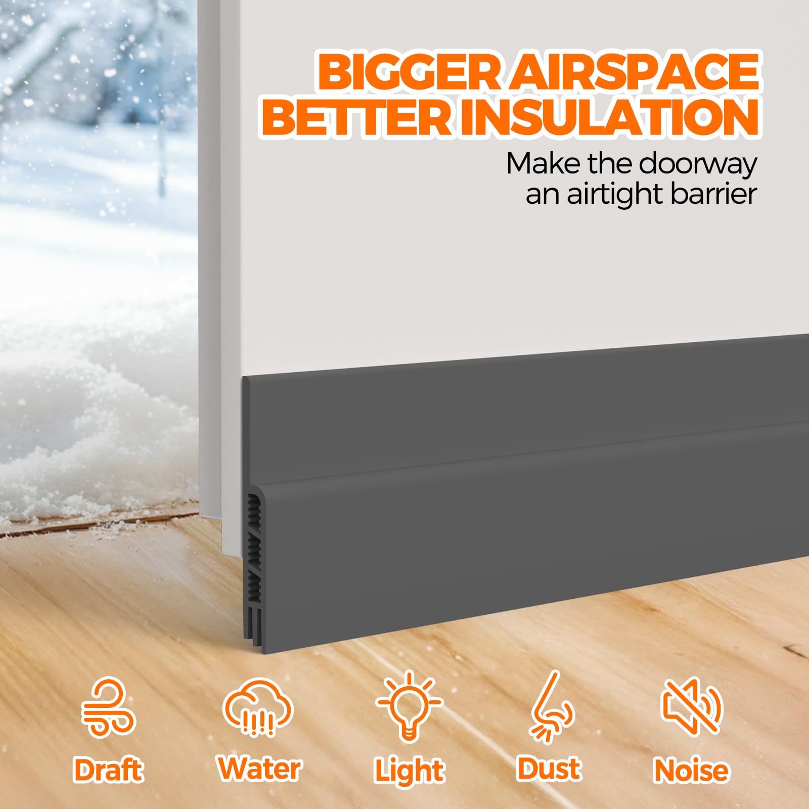Weather Stripping 41 inch Under Door Draft Blocker Door Seal (3.41 Foot)