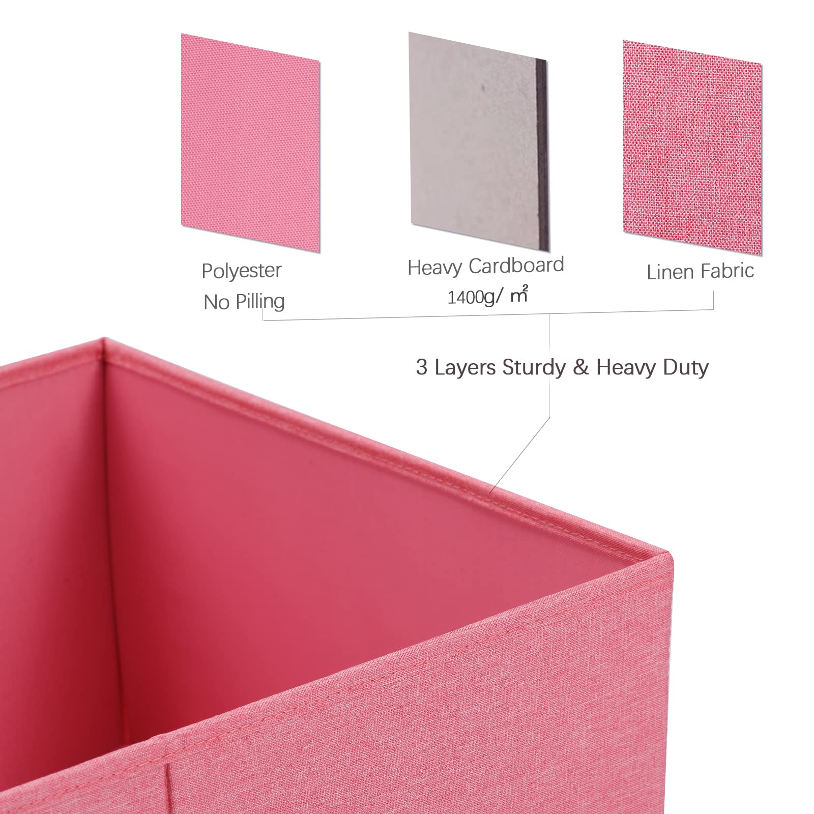 Linen Foldable Storage Bins with Lids (2 Count)