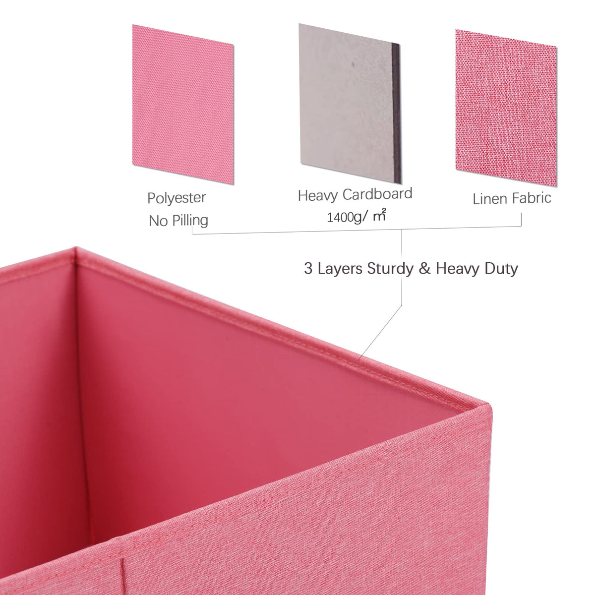 Linen Foldable Storage Bins with Lids (2 Count)