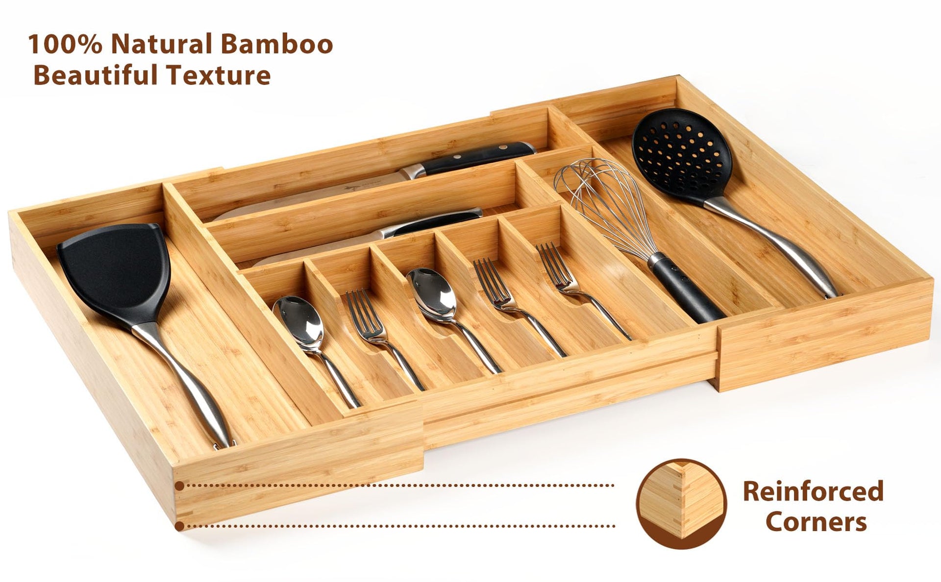 Extra Large Expandable Kitchen Siverware Utensils Drawer Organizer