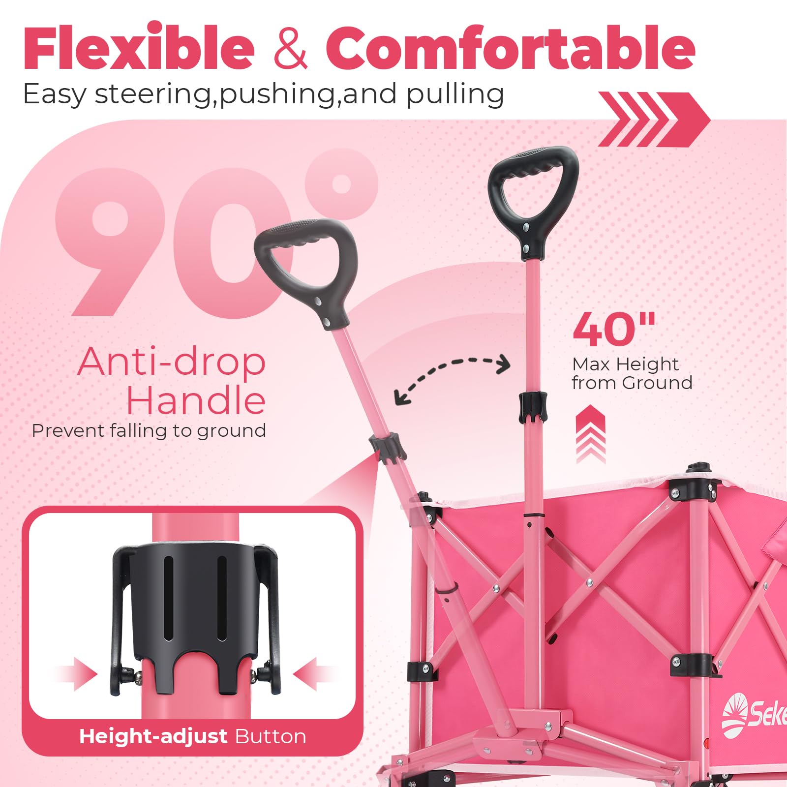 Collapsible Foldable Wagon with 300lbs Weight Capacity