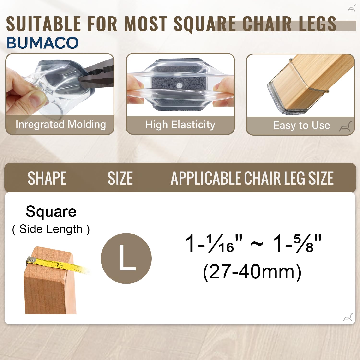 40 Pcs Chair Leg Floor Protectors for Hardwood Floors Anti (40 Count)