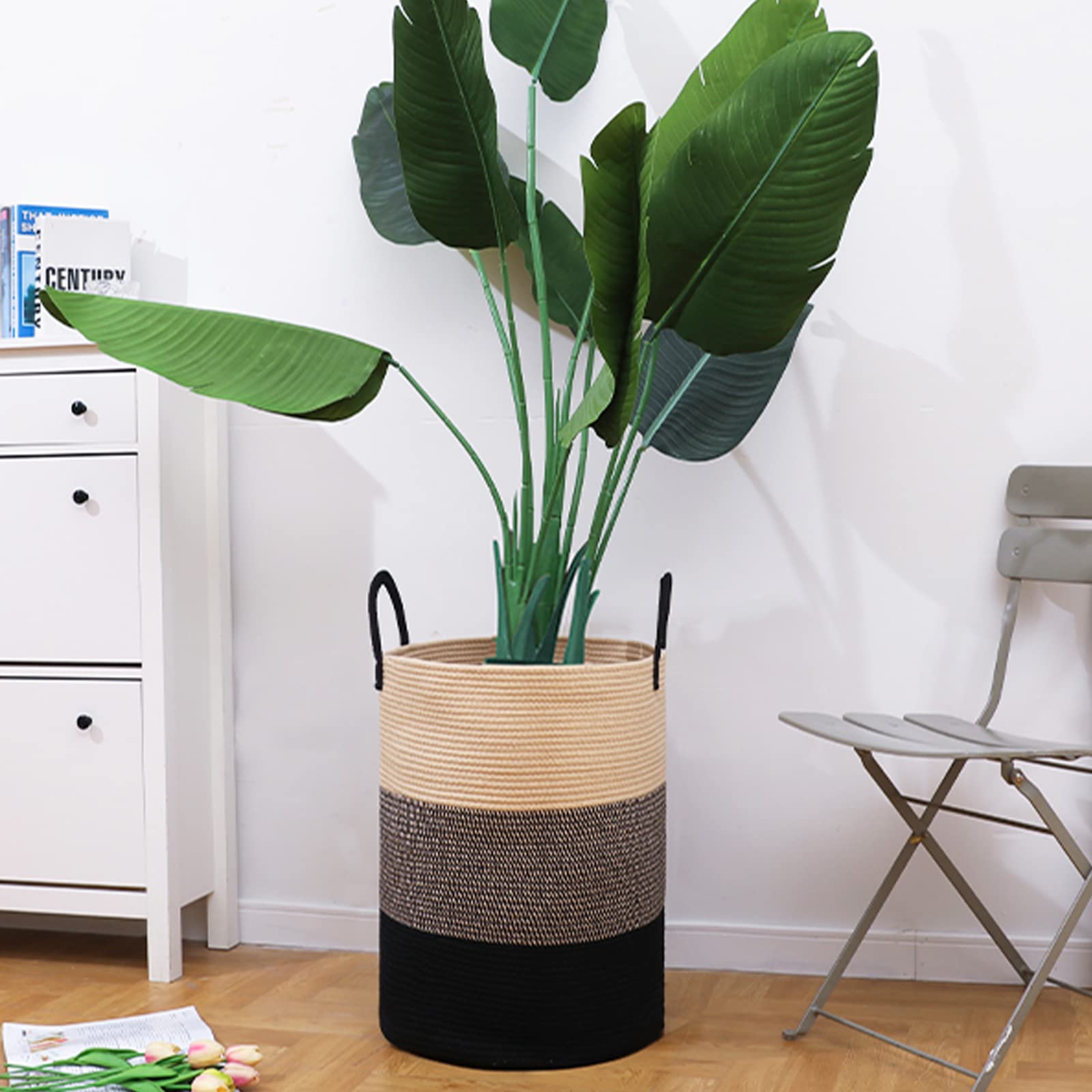 72L Tall Woven Laundry Basket Hamper