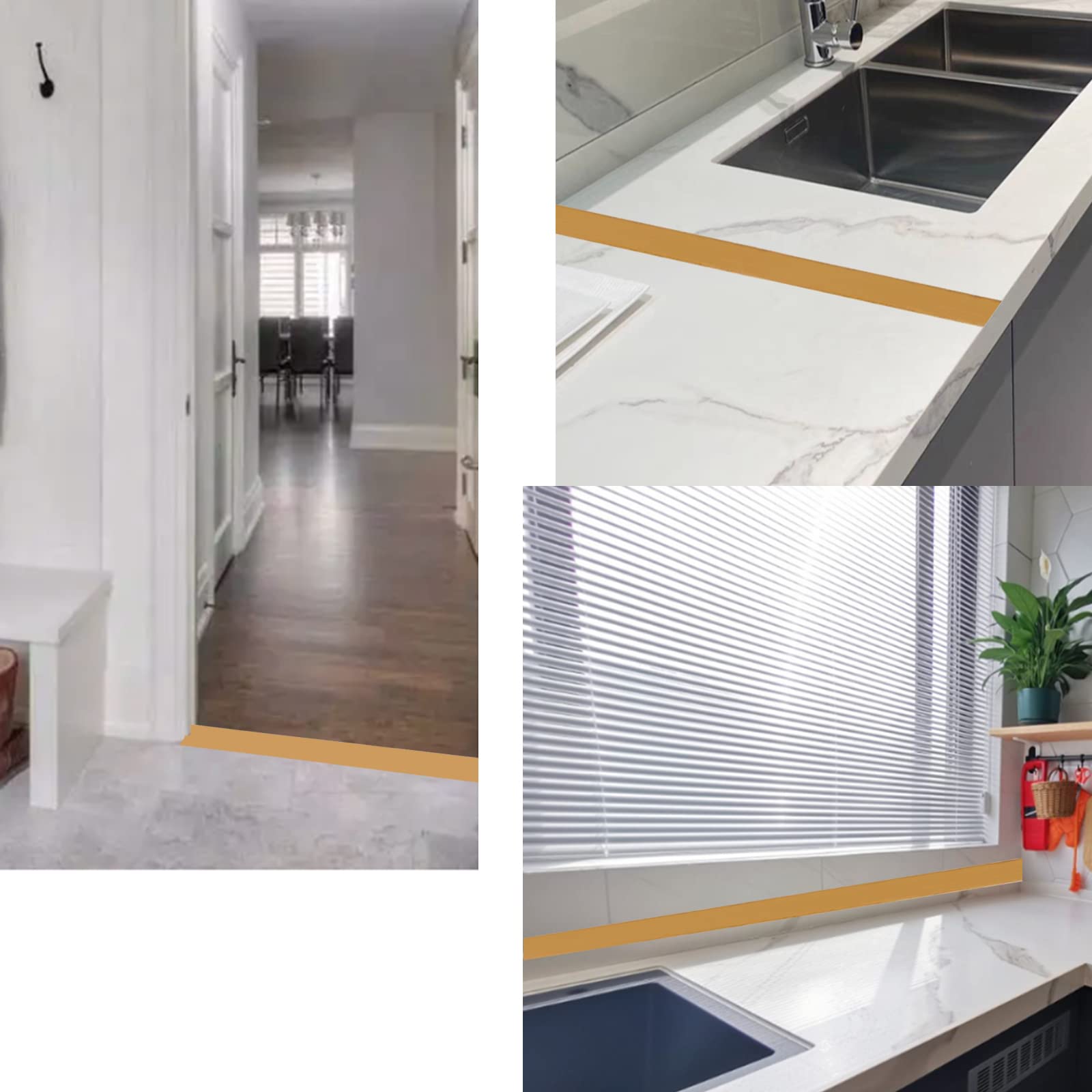 Floor Door Flat Transition Strip & Self Adhesive Floor Vinyl Floor Edge Trim Laminate Floor Gap Covering Joining Strip